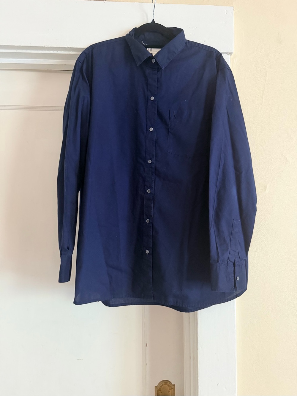 GAP Women's Dark Navy Button-Up Dress Shirt